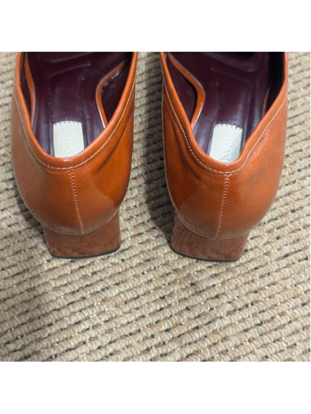 Franco Sarto RemiTwo Tone Pointed Toe Loafers Brown Cream Patent Low Heel Size 8 - Picture 8 of 10